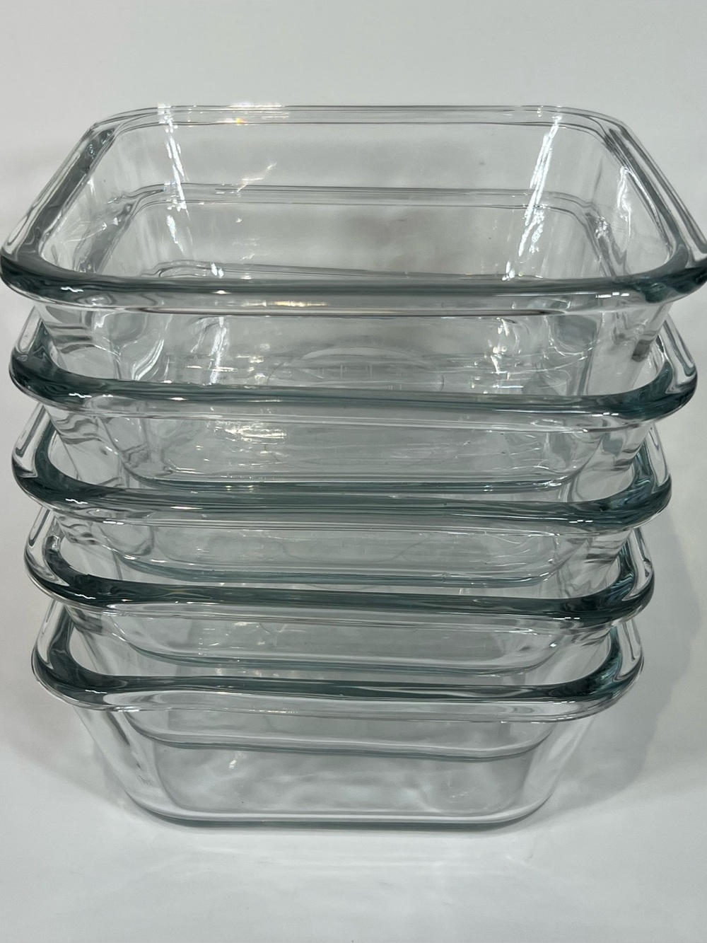 Lot of 6 Pyrex Dish Blue Glass 4 Cup 8704 6x6x2.5" EUC - No Lids